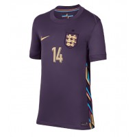 Camiseta Inglaterra Ezri Konsa #14 Visitante Equipación para mujer Eurocopa 2024 manga corta